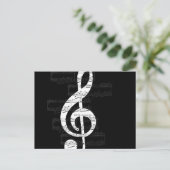 Chopin Nocturne Treble Clef Music Black White Briefkaart (Staand voorkant)
