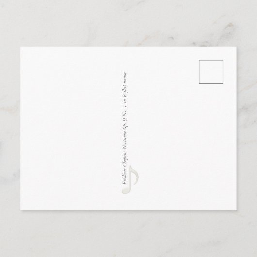 Chopin Opus 9 No 1 Treble Clef Romantic Nocturne Briefkaart (Achterkant)