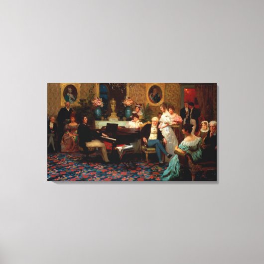 Chopin spelen op de piano canvas afdruk (Voorkant)