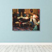 Chopin spelen op de piano canvas afdruk (Insitu (Houten vloer))