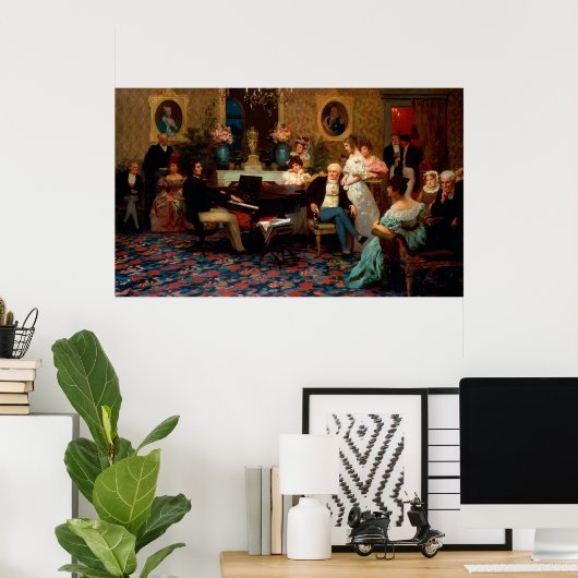 Chopin spelen op de piano poster (Thuiskantoor)