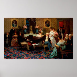 Chopin spelen op de piano poster