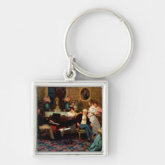 Chopin spelen op de piano sleutelhanger (Voorkant)