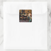 Chopin spelen op de piano vierkante sticker (Tas)