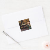 Chopin spelen op de piano vierkante sticker (Envelop)
