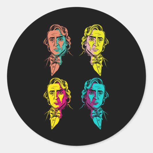 Chopin stijl ronde sticker (Voorkant)