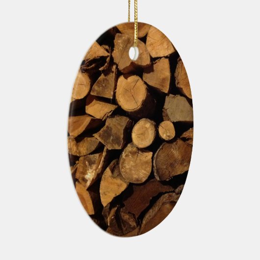 Chopped Fire Wood Keramisch Ornament (Rechts)