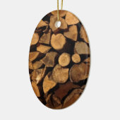 Chopped Fire Wood Keramisch Ornament (Links)