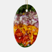Chopped Peppers, Cilantro, Onions   Keramisch Ornament (Rechts)