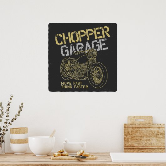 Chopper Garage Poster (Keuken)