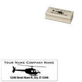 Chopper Helikopter Silhouet met 2 regels tekst Rubberstempel (Gestempeld)