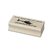 Chopper Helikopter Silhouet met 2 regels tekst Rubberstempel (Stempel)