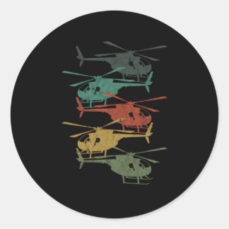 Chopper Helipad Vliegtuig Pilot Air Vehicle Gift R Ronde Sticker