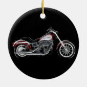 Chopper Hog-zwaargewicht motorfiets Keramisch Ornament (Achterkant)