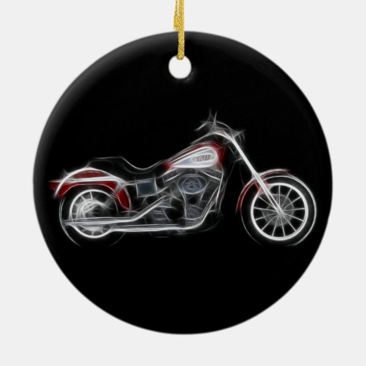 Chopper Hog-zwaargewicht motorfiets Keramisch Ornament (Achterkant)