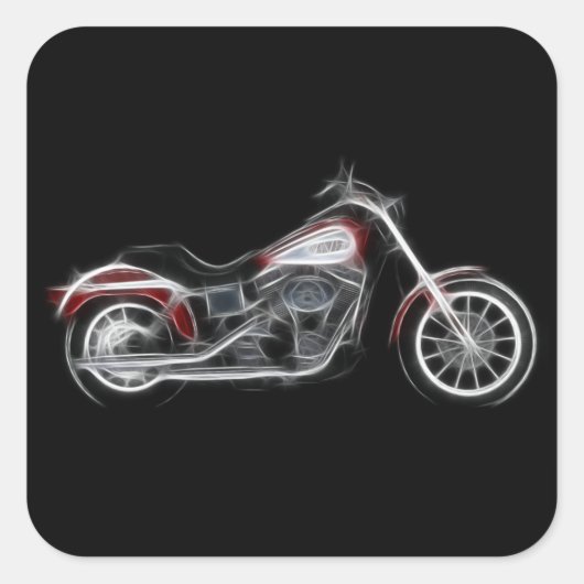 Chopper Hog-zwaargewicht motorfiets Vierkante Sticker (Voorkant)