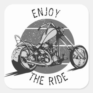  Chopper Motorcycle Geniet van de rit Vierkante Sticker