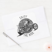  Chopper Motorcycle Geniet van de rit Vierkante Sticker (Envelop)