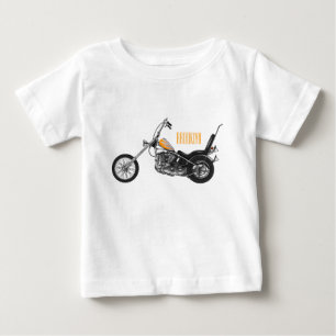Chopper-motorfiets 1950 cartoon-illustratie