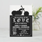 Chopper Motorfiets Biker Custom Bruiloft Uitnodige Kaart (Staand voorkant)