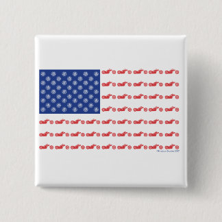 Chopper Motorfiets Patriotische Vlag Vierkante Button 5,1 Cm