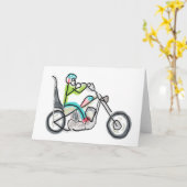 Chopper Motorfiets Stickman Kaart (Gele Bloem)