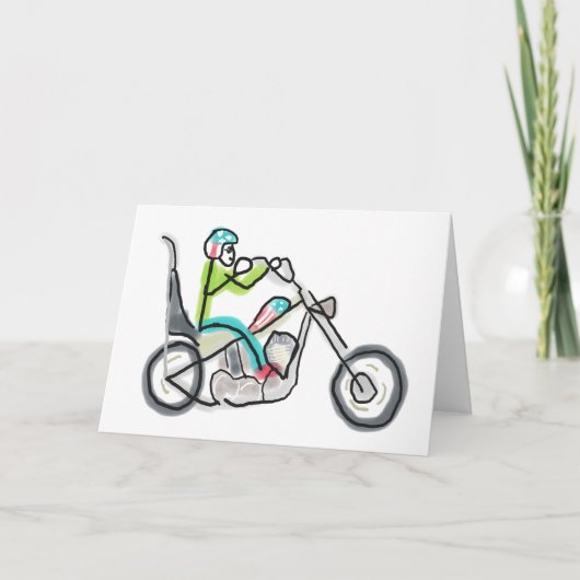 Chopper Motorfiets Stickman Kaart (Voorkant)