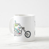 Chopper Motorfiets Stickman Koffiemok (Voorkant links)