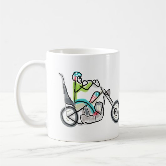 Chopper Motorfiets Stickman Koffiemok (Links)