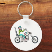 Chopper Motorfiets Stickman Sleutelhanger (Achterkant)