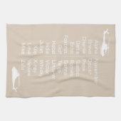 Chopper piloot helikopter taupe fonetisch alfabet theedoek (Horizontaal)