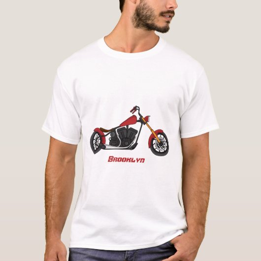 Chopper style motorcycle illustration  t-shirt (Voorkant)