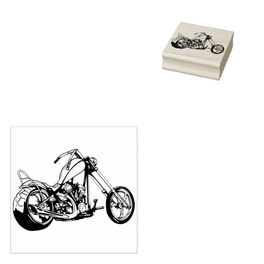Choppermotor Rubberstempel (Gestempeld)