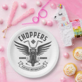 Choppers motorfietsen papieren bordje (Feest)