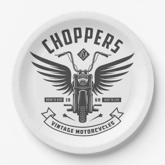 Choppers motorfietsen papieren bordje (Voorkant)