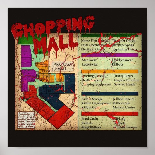 Chopping Mall V2 Horror Movie Tshirt Poster (Voorkant)
