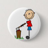 Chopping Wood Stick Figuur Button (Voorkant)
