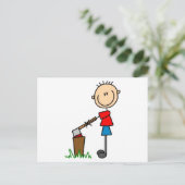 Chopping Wood Stick Figuur Overhemden en cadeaus Briefkaart (Staand voorkant)