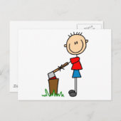 Chopping Wood Stick Figuur Overhemden en cadeaus Briefkaart (Voorkant / Achterkant)