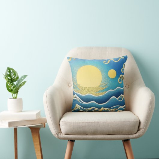 Choppy Golden Zeeen Kussen (Stoel)