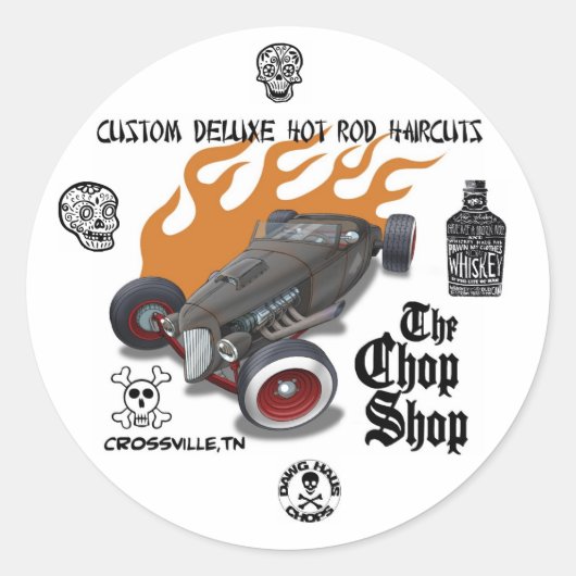 Chopshop2, stempel, 40794_1523095088132_155724727. ronde sticker (Voorkant)