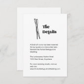 Chopsticks Bruiloft Informatie Details Behuizing Informatiekaartje (Voorkant / Achterkant)