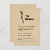 Chopsticks Bruiloft Informatie Details Behuizing Informatiekaartje (Voorkant / Achterkant)