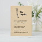 Chopsticks Bruiloft Informatie Details Behuizing Informatiekaartje (Staand voorkant)