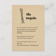 Chopsticks Bruiloft Informatie Details Behuizing