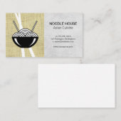 Chopsticks Burlap Stof | Noodle Restaurant Visitekaartje (Voorkant / Achterkant)
