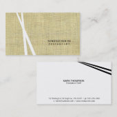 Chopsticks Burlap Texture Variation Visitekaartje (Voorkant / Achterkant)