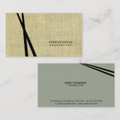Chopsticks Burlap Textuur Visitekaartje (Voorkant / Achterkant)