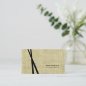 Chopsticks Burlap Textuur Visitekaartje (Staand voorkant)