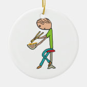 Chopsticks en noedels keramisch ornament (Voorkant)